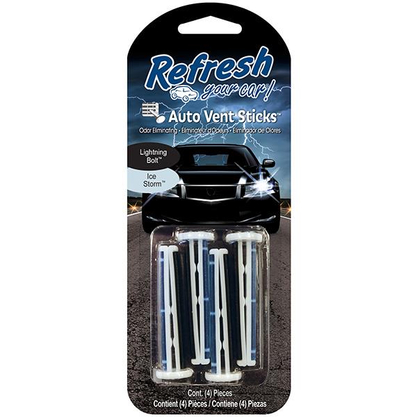 Energizer Refresh Your Car Vent Sticks, Lightning Bolt/Ice Storm, 4 Pack