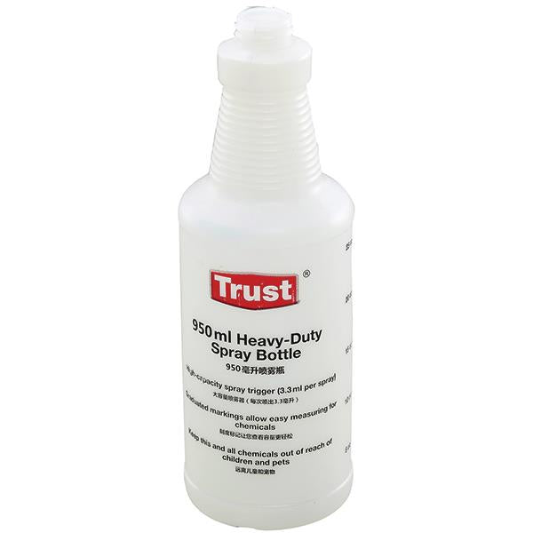 Trust Spray Bottle, 32 oz, 3 1/2"Dia x 9 13/16"H, White