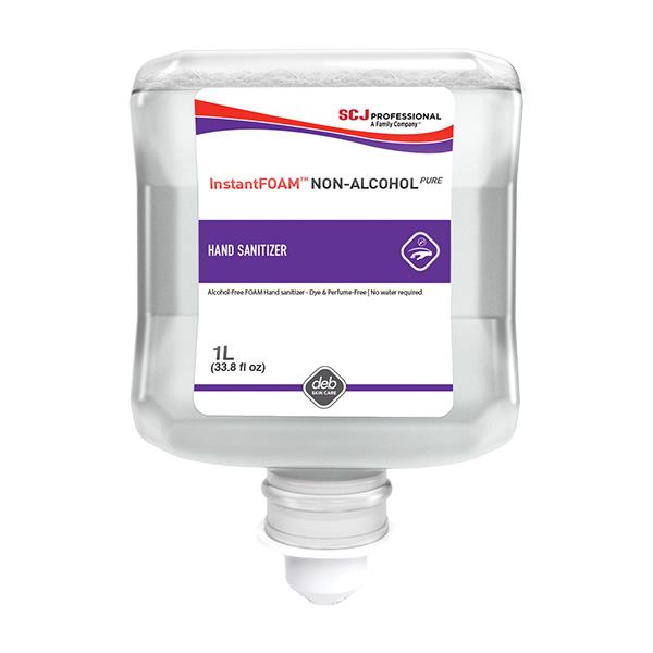 SC Johnson Professional® InstantFOAM™ Non-Alcohol PURE Hand Sanitizer (For Manual Dispensers), 1 L Refill, 6/Case