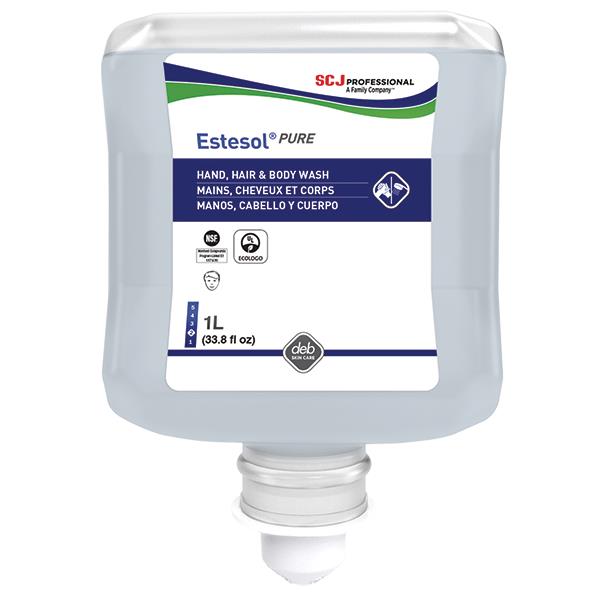 SC Johnson Professional Estesol PURE Hand, Hair and Body Cleaner, 1 L Refill, 6/Case