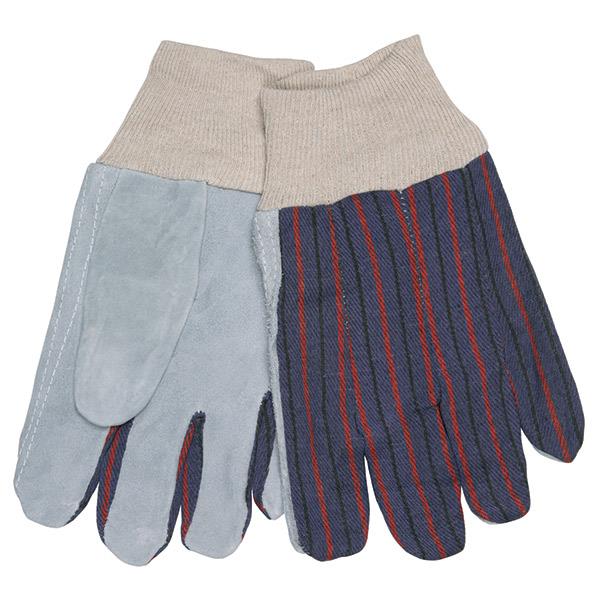 MCR Safety Industry Standard Leather Palm Gloves, Clute Pattern, Knit Wrists