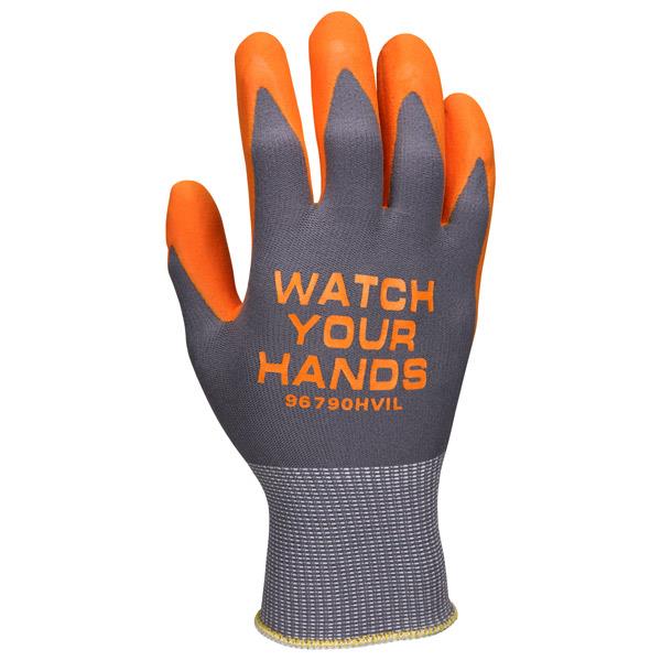 MCR Safety Hi-Vis Nitrile Foam Gloves with Nylon Shells