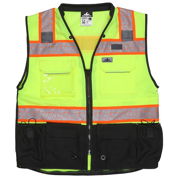 MCR Safety ANSI Class 2 Solid Front Mesh Safety Vests