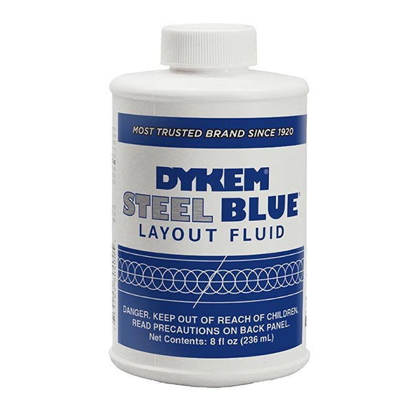 ITW ProBrands™ Dykem® Steel Blue® Layout Fluid, 8 oz, Brush-In-Cap, 12/Case