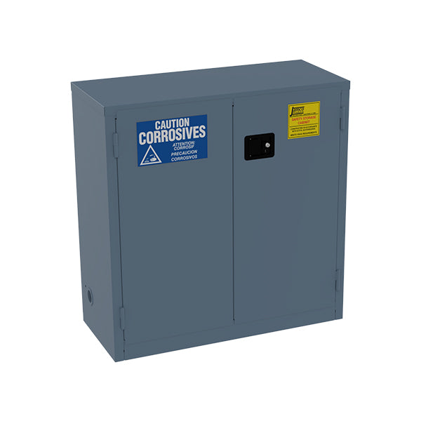 Jamco Safety Cabinet, Corrosives, 30 gal, Self-Closing Doors, 44"H x 43"W x 18"D, Blue, 1/Each