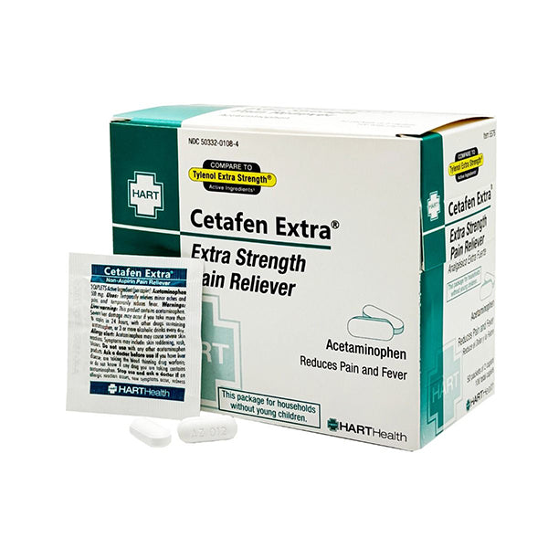 HART Health® Cetafen Extra® Extra Strength Non-Aspirin Pain Reliever, 500 mg, 500/Box