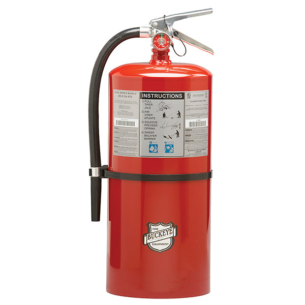 Buckeye 30 lb BC High Flow Fire Extinguisher, 27 1/2"H x 8 3/4"W x 7 1/2"D, 60B:C, 1/Each