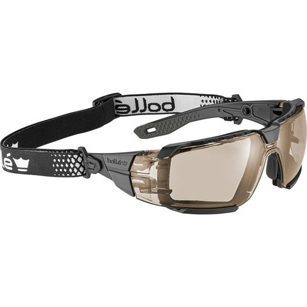 Bolle Safety Rush+ 2.0 XP Safety Glasses, Standard, Black/Gray Frame, Copper Lens