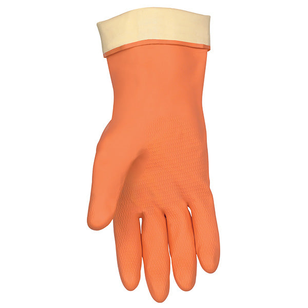 MCR Safety Orange Neoprene/Latex Gloves, 28 mil, 12", Flock Lined, Large