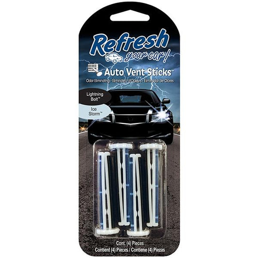 Energizer Refresh Your Car Vent Sticks, Lightning Bolt/Ice Storm, 4 Pack