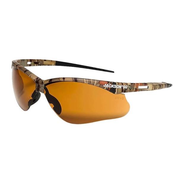 SureWerx Jackson SG Safety Glasses, Camo Frame with Smoke Anti-Fog Lens