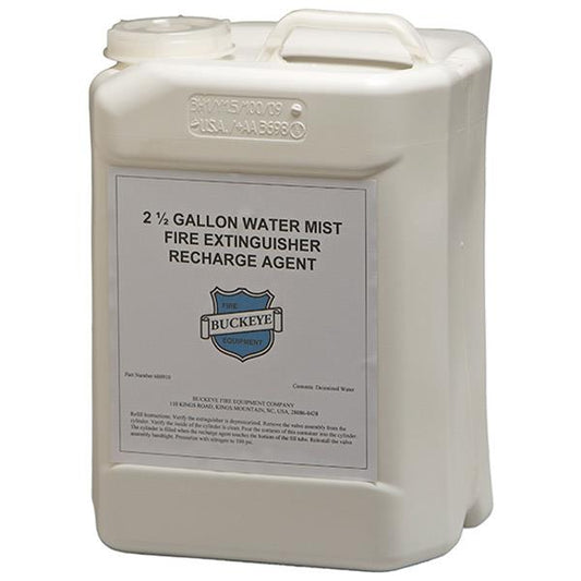 Buckeye Water Mist Recharge Agent, 2.5 gal, 13"H x 9 1/4"W x 7 1/2"D