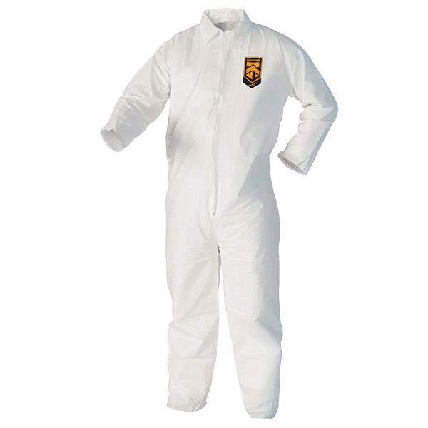KleenGuard A40 Liquid & Particle Protection Coveralls w/ Open Wrists & Ankles, Large, White, 25/Case