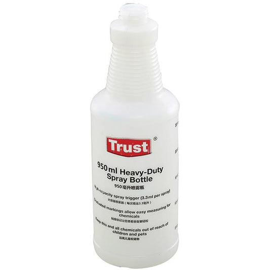 Trust Spray Bottle, 32 oz, 3 1/2"Dia x 9 13/16"H, White