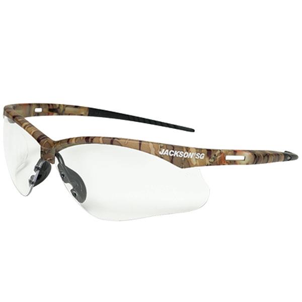 SureWerx Jackson SG Safety Glasses, Camo Frame with Smoke Anti-Fog Lens