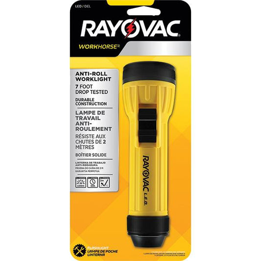 Rayovac Workhorse 2D LED Hanging Ring Flashlight, Yellow