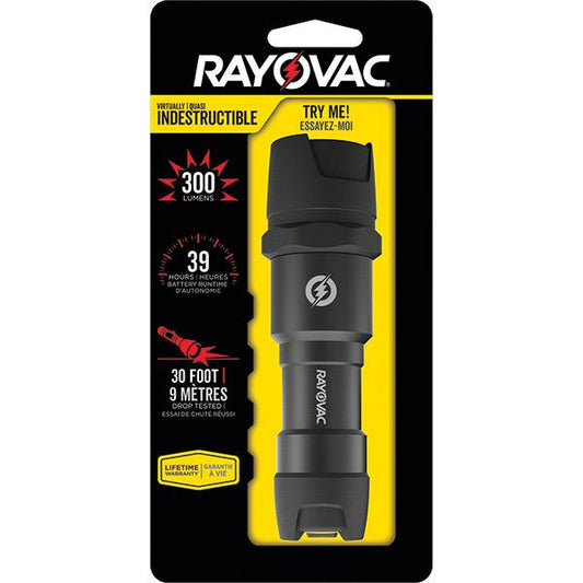 Rayovac Virtually Indestructible 3AAA LED Flashlight, Black