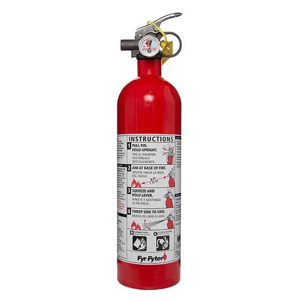 Kidde 2 lb BC Fyr Fyter Extinguisher with Metal Valve and Plastic Strap Bracket (Disposable)