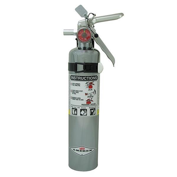 Amerex 2.5 lb ABC Chrome Fire Extinguisher with Vehicle/Marine Bracket
