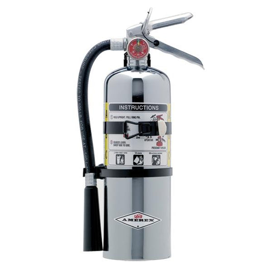 Amerex 5 lb ABC Chrome Fire Extinguisher with Vehicle/Marine Bracket