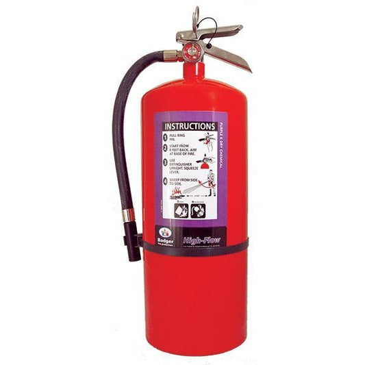 Badger Extra High-Flow 20 lb Purple K Fire Extinguisher with Wall Hook
