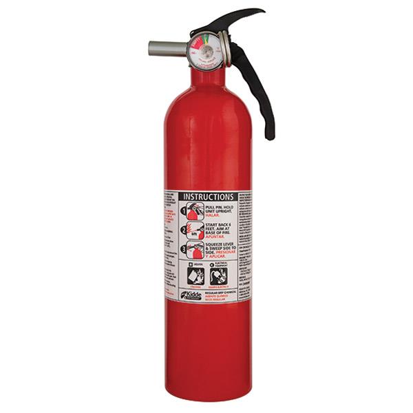 Kidde 2.5 lb BC Automotive FC10 Extinguisher with Metal Valve, Plastic Bracket & Metal Strap (Disposable)