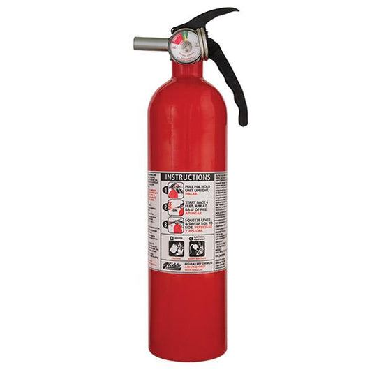 Kidde 2.5 lb BC Automotive FC10 Extinguisher with Metal Valve, Plastic Bracket & Metal Strap (Disposable)