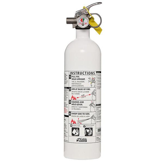 Kidde 2 lb BC Mariner PWC Extinguisher with Metal Valve and Plastic Strap Bracket (Disposable)