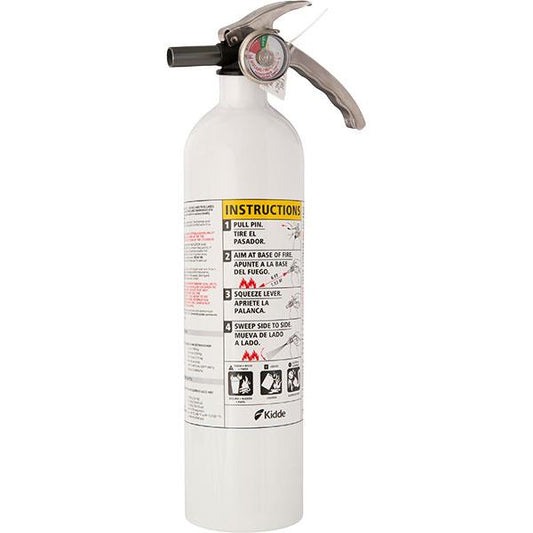 Kidde 2.5 lb ABC Mariner Extinguisher MAR110 with Metal Valve and Plastic Strap Bracket (Disposable)