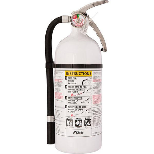 Kidde 4 lb ABC Mariner Extinguisher MAR210 with Metal Valve and Plastic Strap Bracket (Disposable)