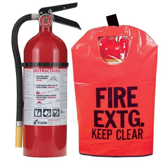 5 lb ABC Pro Line Fire Extinguisher w/ Fire Extinguisher Cover w/ Window