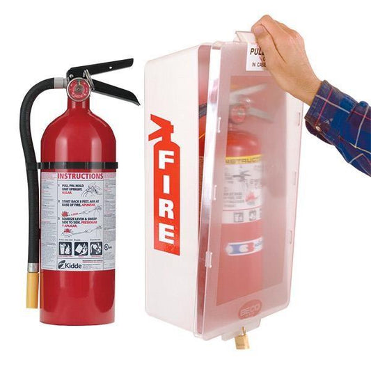 5 lb ABC Pro Line Fire Extinguisher w/ Mark I Jr. Cabinet (White Tub/Clear Cover)