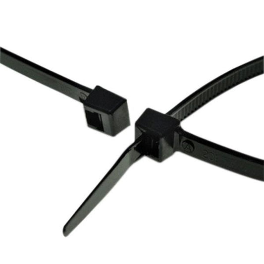 ACT Impact-Resistant Heat Stabilized Cable Ties, 7", Black, 100/Bag (AL-07-50-IT-30-C)