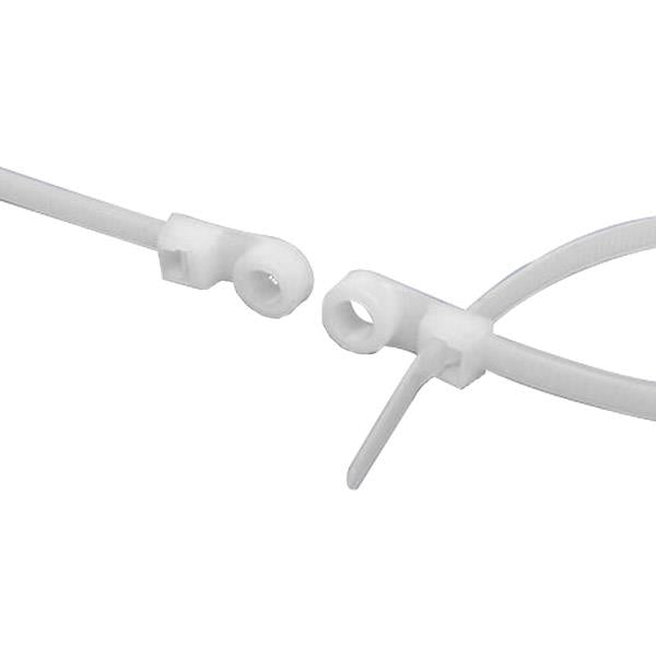 ACT Mounting Hole Cable Ties, 50 lb, 11", Natural, 100/Bag (AL-11-50-MH-9-C)