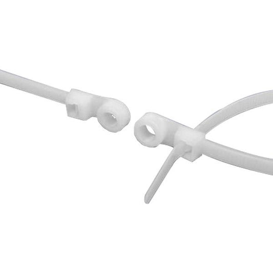 ACT Mounting Hole Cable Ties, 50 lb, 11", Natural, 100/Bag (AL-11-50-MH-9-C)