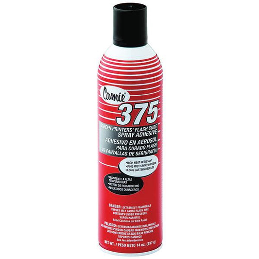Camie 375 Screen Printers' Flash Cure Spray Adhesive, 14 oz Aerosol, 12/Case