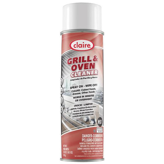 Claire Gel Grill and Oven Cleaner, 18 oz Aerosol, 12/Case