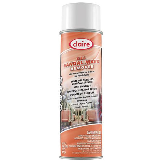 Claire Gel Vandal Mark Remover, 15 oz Aerosol, 12/Case