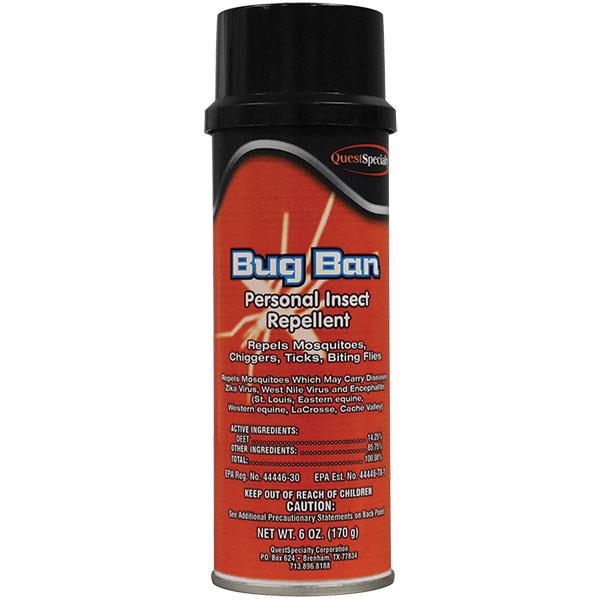 QuestSpecialty Bug Ban Insect Repellent, 6 oz Aerosol, 12/Case