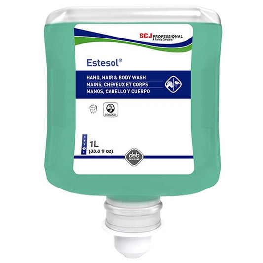 SC Johnson Professional Estesol Hand, Hair and Body Cleaner, 1 L Refill, 6/Case