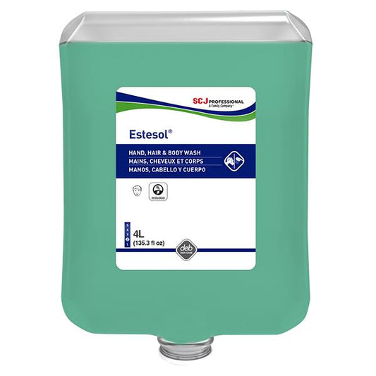 SC Johnson Professional Estesol Hand, Hair and Body Cleaner, 4 L Refill, 4/Case