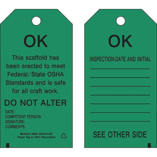 Brady Standard Scaffold Status Tags