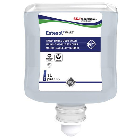 SC Johnson Professional Estesol PURE Hand, Hair and Body Cleaner, 1 L Refill, 6/Case