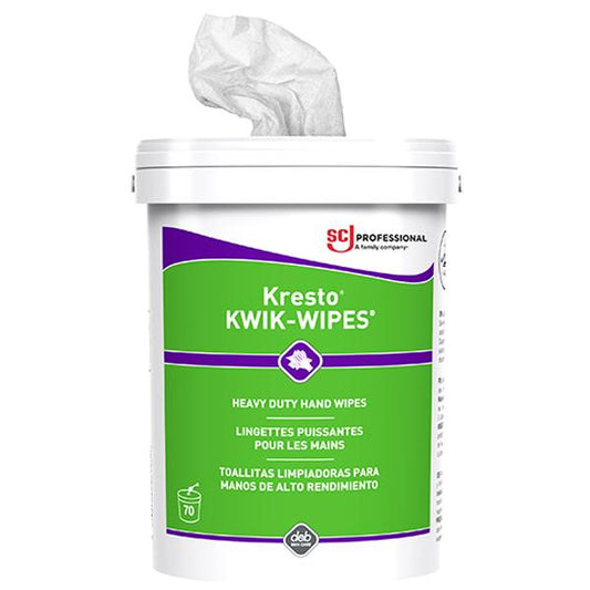 SC Johnson Professional® Kresto® KWIK-WIPES® Hand Cleaning Towels, White, 6 Containers/70 ea