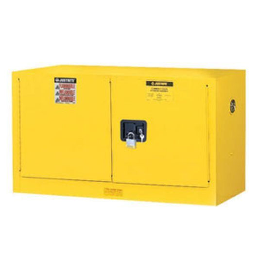 Justrite Sure-Grip EX Piggyback/Wall Cabinet w/ Manual Doors & 1 Shelf, 17 gal