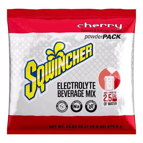 Sqwincher Regular Powder Packs, 23.83 oz Packs, 2.5 gal Yield