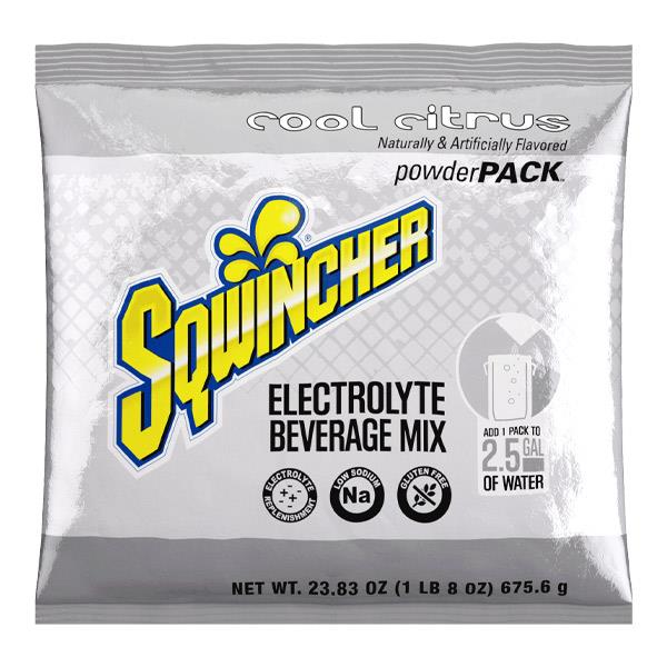 Sqwincher Regular Powder Packs, 23.83 oz Packs, 2.5 gal Yield