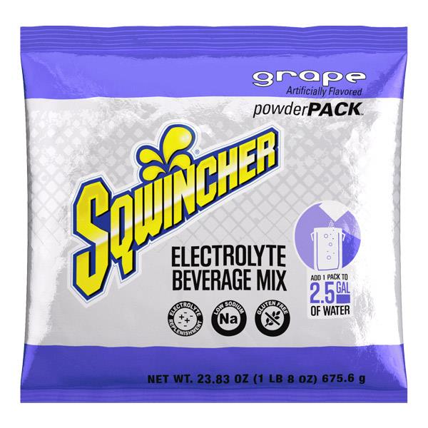 Sqwincher Regular Powder Packs, 23.83 oz Packs, 2.5 gal Yield