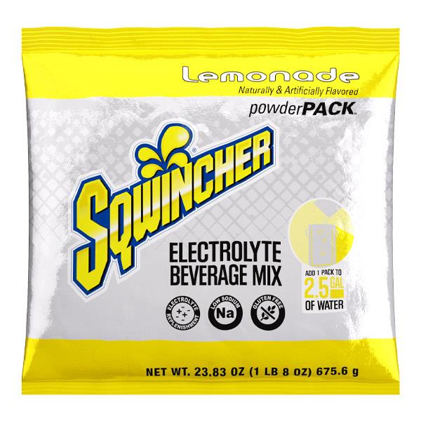 Sqwincher Regular Powder Packs, 23.83 oz Packs, 2.5 gal Yield