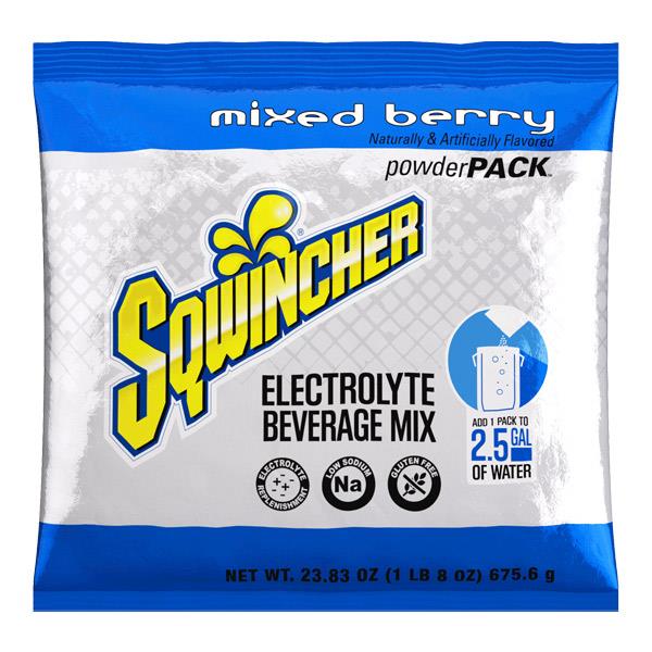 Sqwincher Regular Powder Packs, 23.83 oz Packs, 2.5 gal Yield